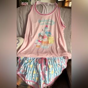 Hello kitty pj racer back tank and shorts set. Size large
